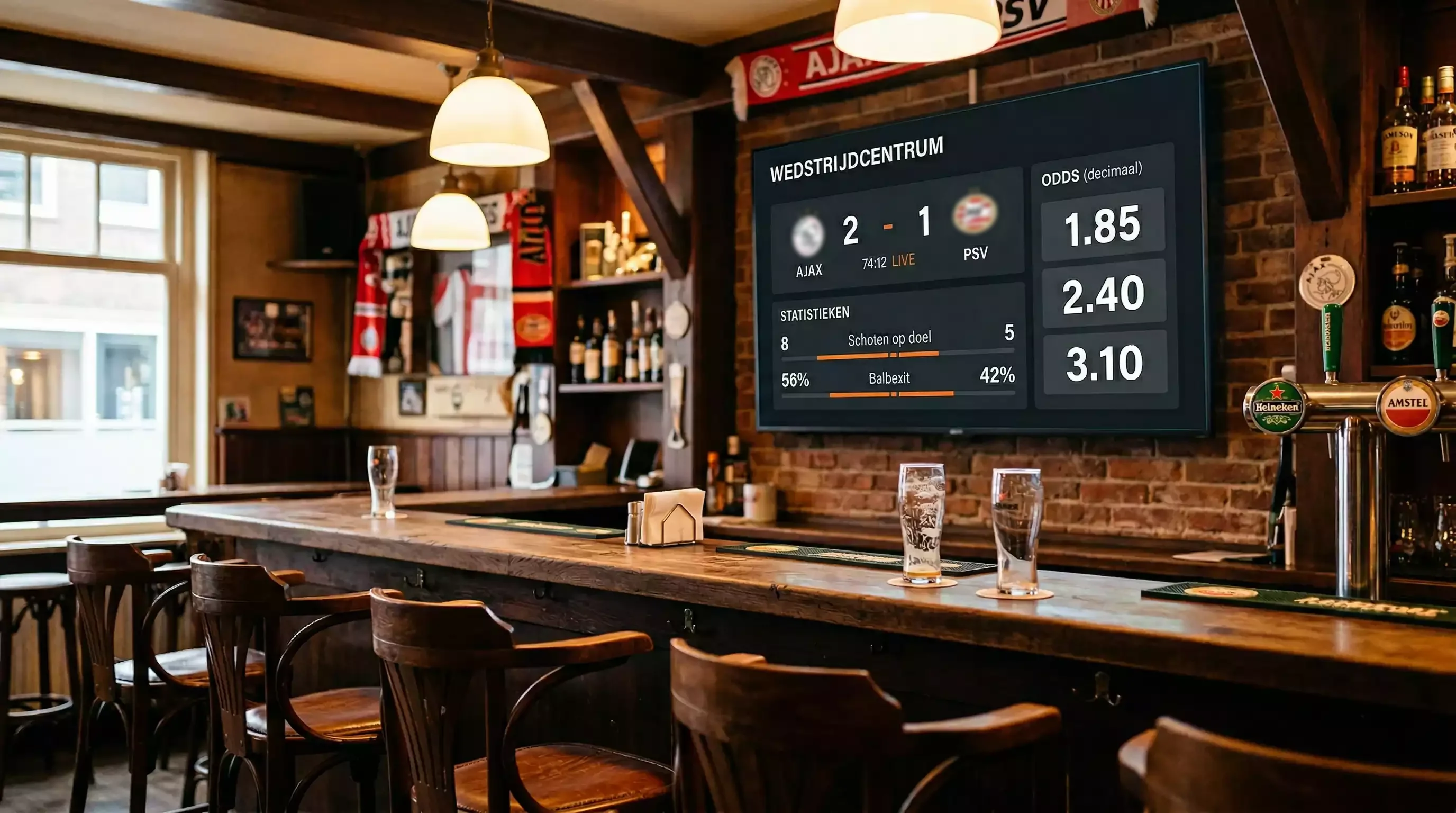 Voetbal quoteringen en odds uitleg op een wedscherm